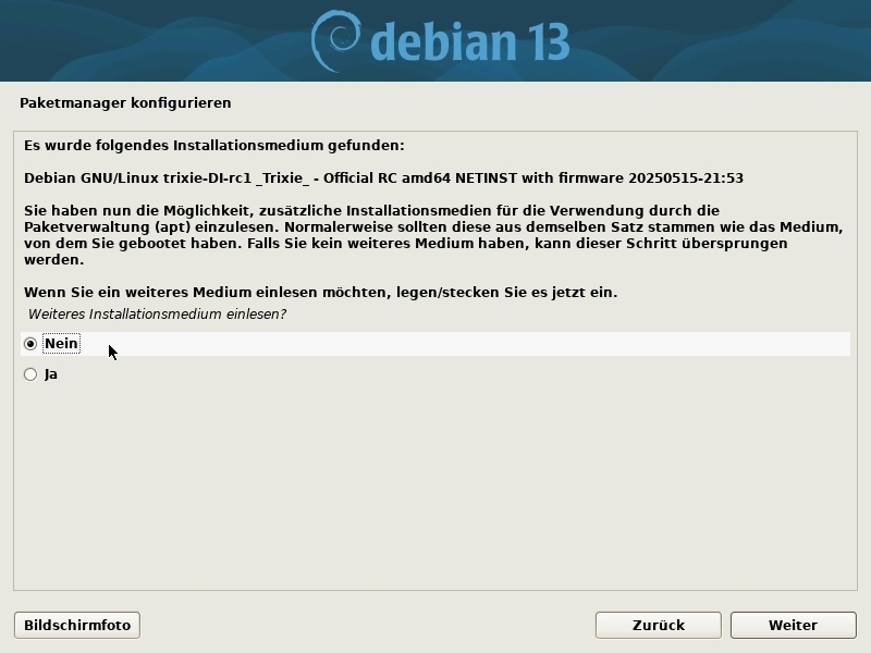 Installation: optionale weitere CD
