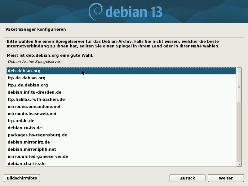 Installation: Spiegelserver