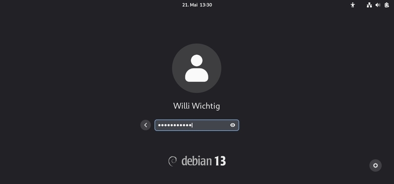 Debian: der Anmeldebildschirm