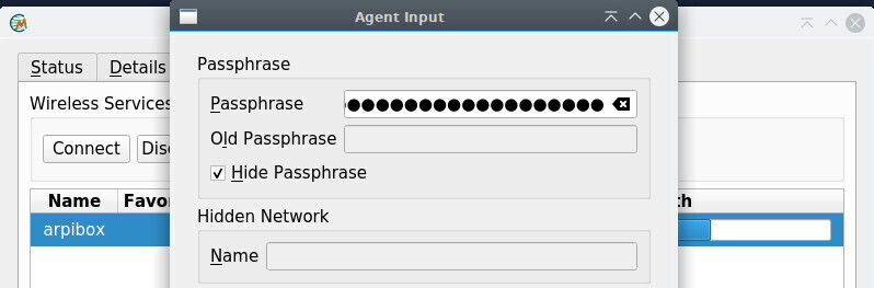 ConnMan: WLAN-Passwort