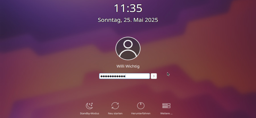SDDM: der Anmeldebildschirm mit KDE