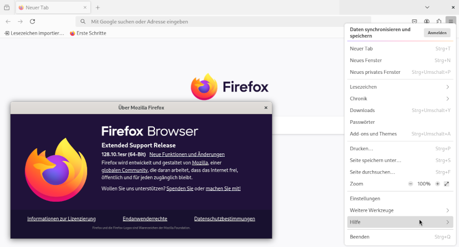 Firefox unter Debian