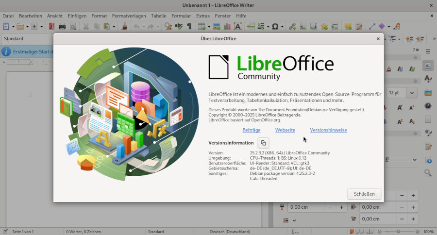 Libreoffice: Standardansicht
