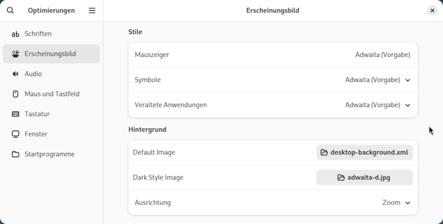 Gnome-Shell: Konfiguration der Oberfläche