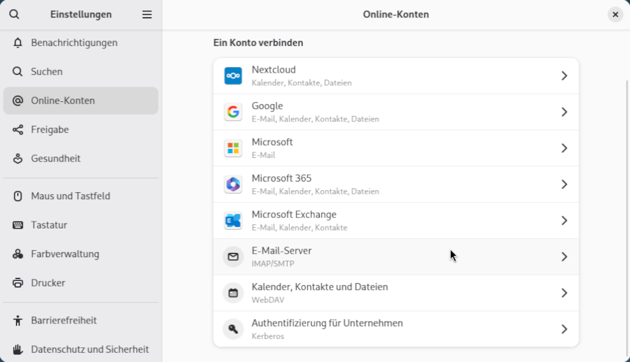Gnome-Shell: Spalte aller Einstellungen