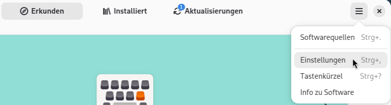 Software: Menü Aktualisierungseinstellungen