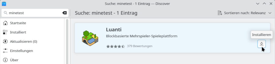 Suche einer Anwendung mit Discover