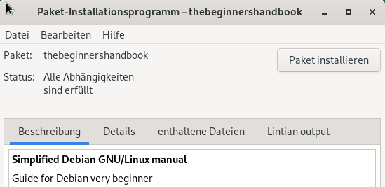 GDebi: Installation einer .deb-Datei