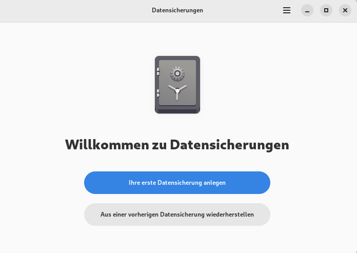 Deja-Dup: Standard-Oberfläche