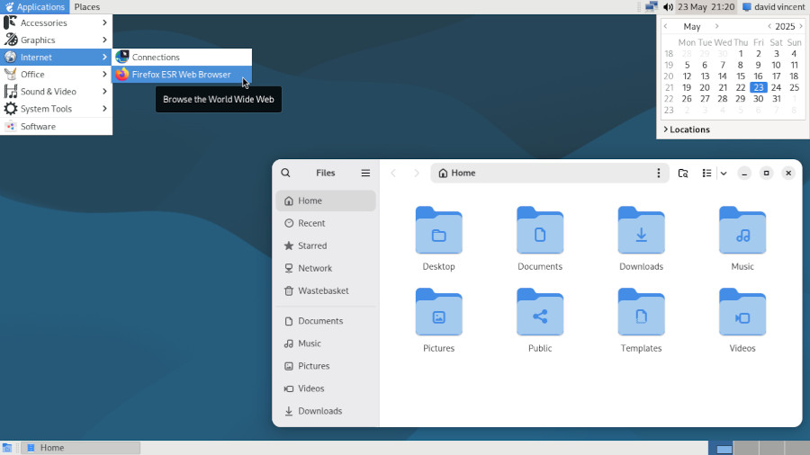 Gnome Flashback desktop on Debian