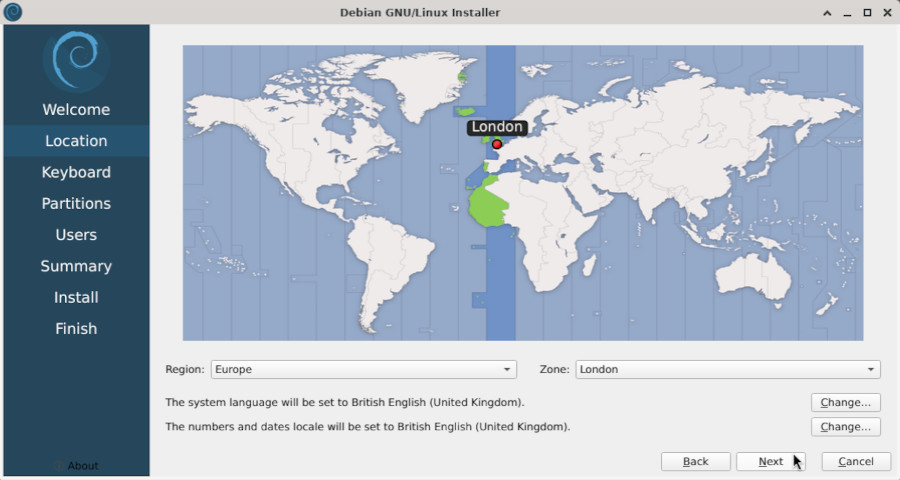 Calamares installer: country selection