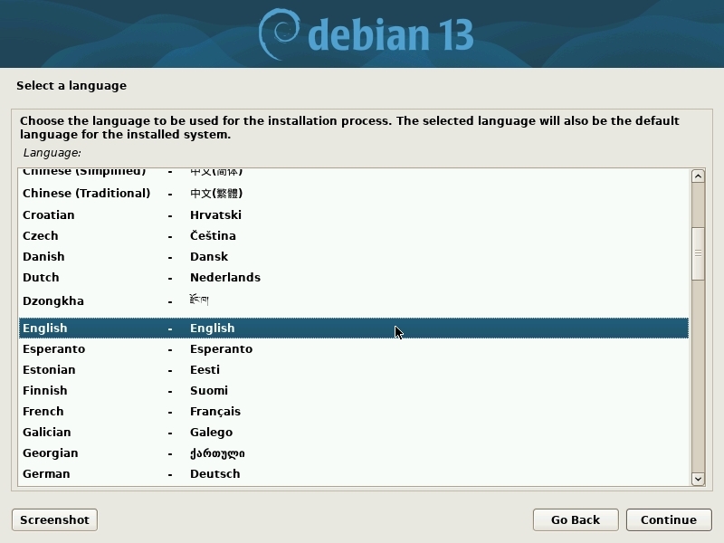 Installation: language