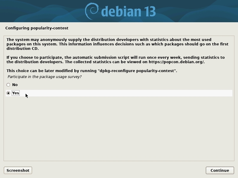 Installation: stats Debian