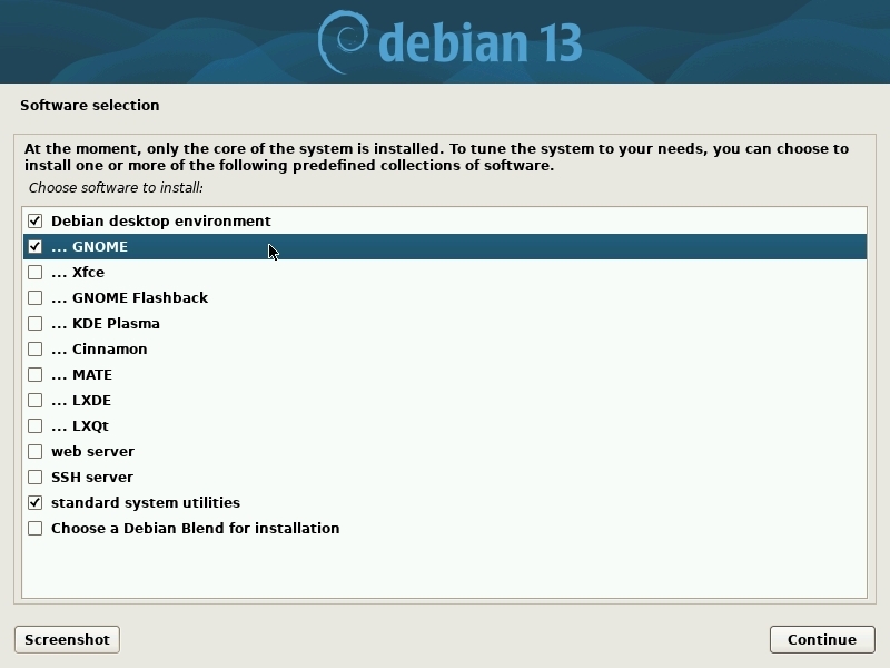 Installation: software and main desktop