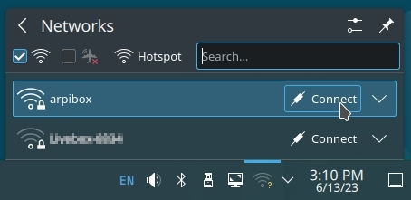 KDE: network selection