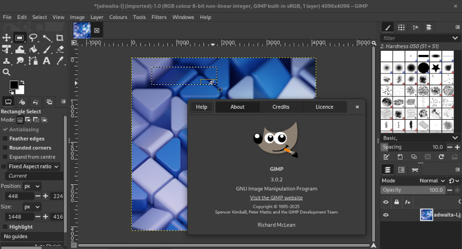 The Gimp on Gnome-Shell