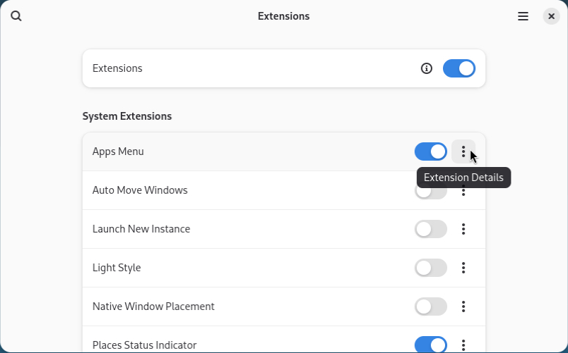 Available Gnome-Shell extensions