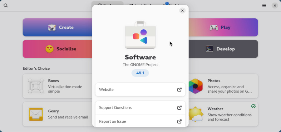 Software: default Debian interface.