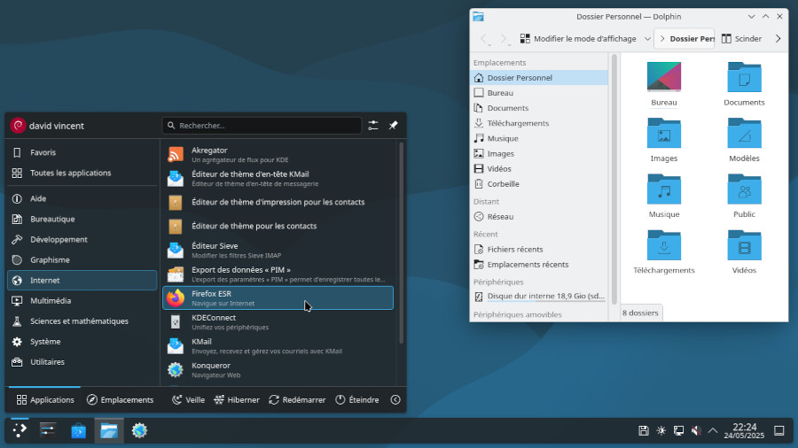 Le bureau KDE Plasma sur Debian