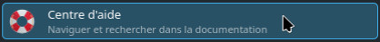 Lanceur du menu d’aide KDE