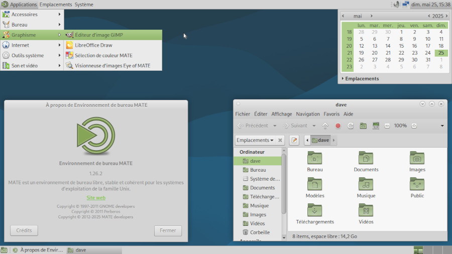 Le bureau MATE sur Debian