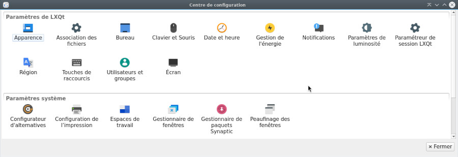 Configuration de LXQt