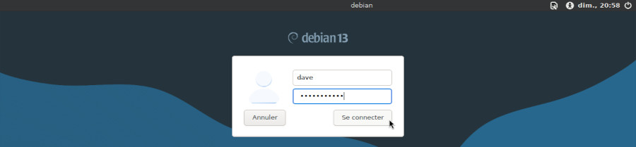 Interface de connexion LightDM