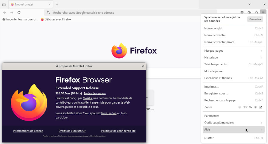 Firefox sur Debian