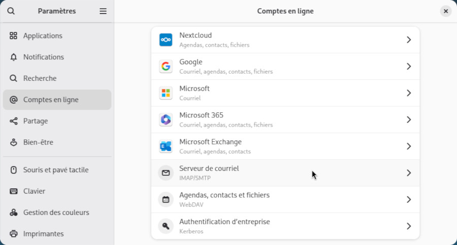 Gnome-Shell : gestionnaire de paramètres