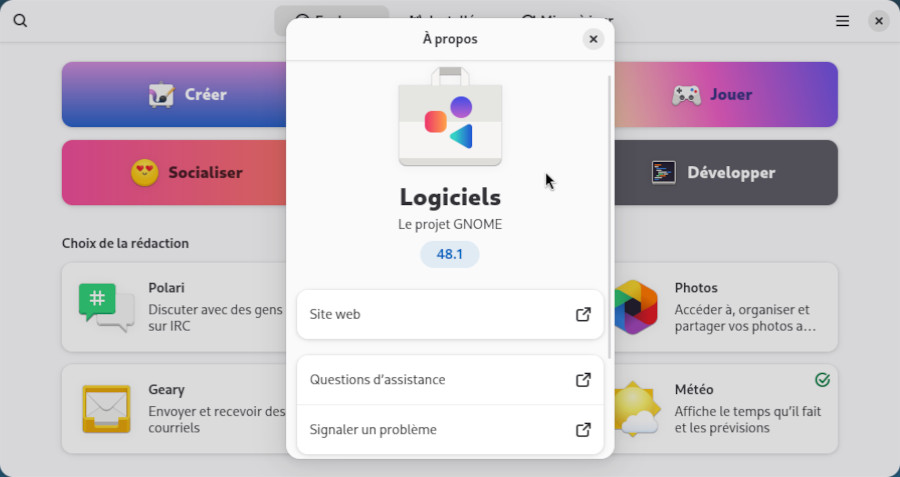 Logiciel : l’interface par défaut sur Debian.