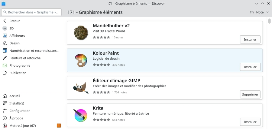 Discover : visiter les catégories